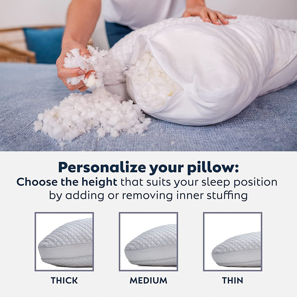 PureComfort Curved Pillow - Adjustable Side Sleeper Pillow for Neck and Shoulder Pain - Cervical Contour Pillow for Sleeping - Memory Foam Loft Pillow for Back or Side Sleepers - anydaydirect